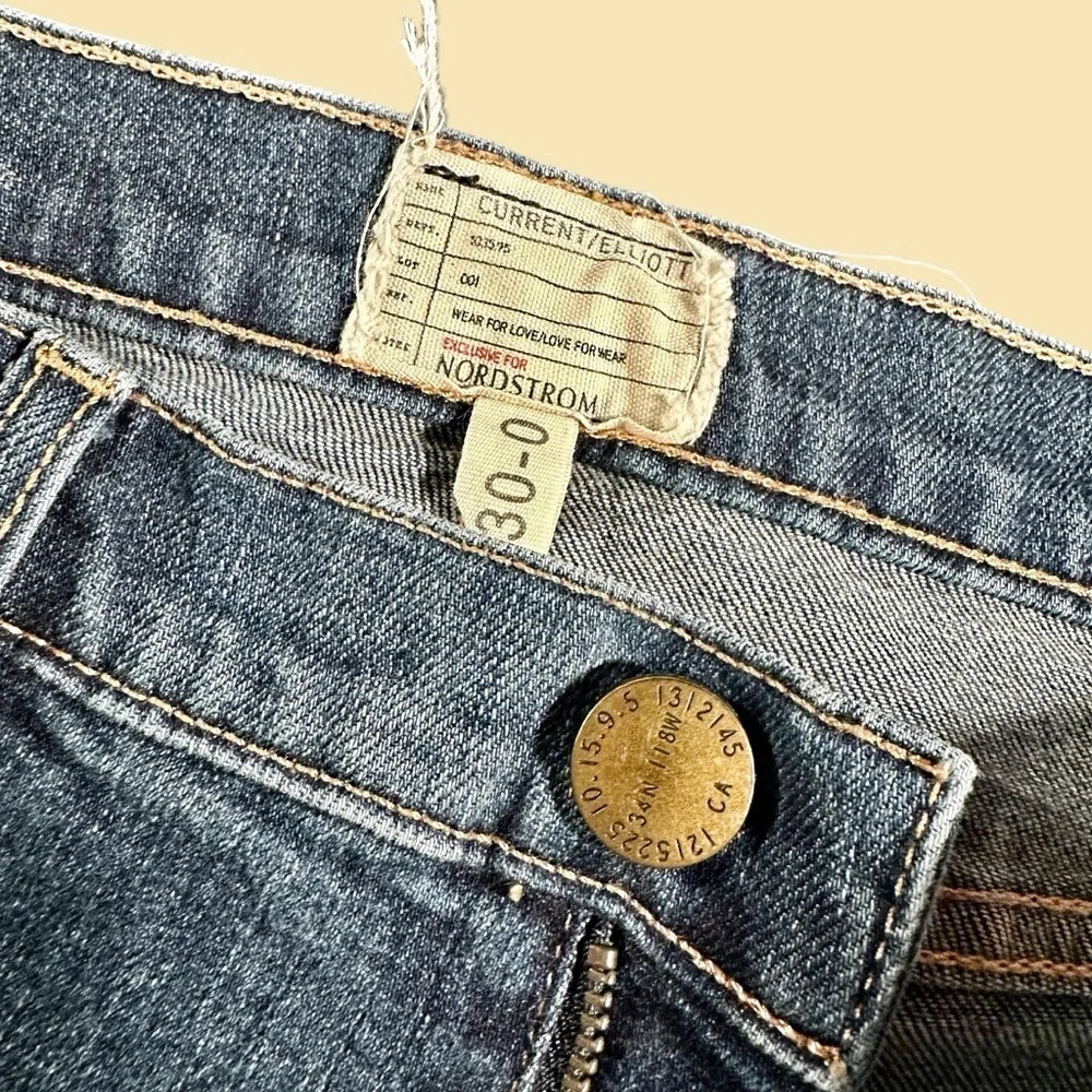 Current/Elliott ‘Propeller’ Relaxed Straight Fit Cropped Released Hem Jeans 30
